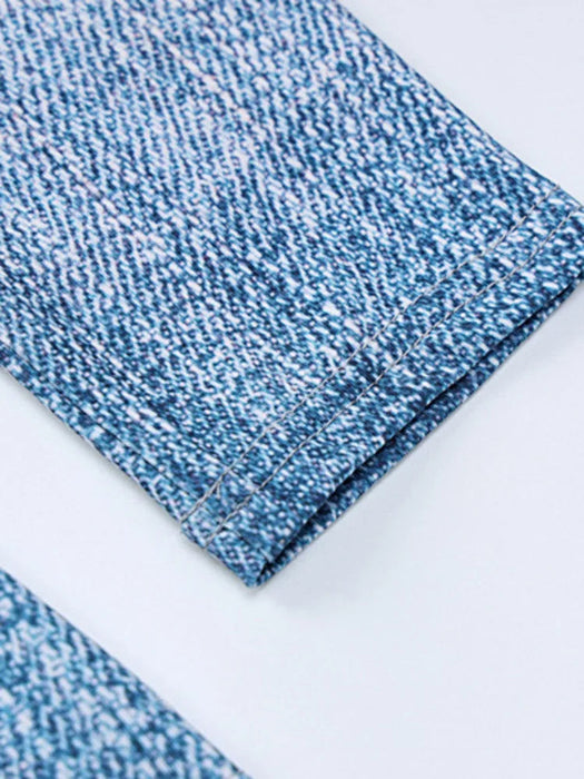 Denim Illusion Long Sleeve Top