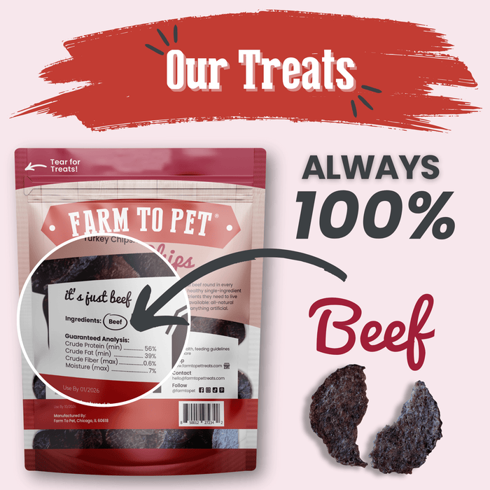 Beef Chips Dog Treats | Single-Ingredient Healthy Treats