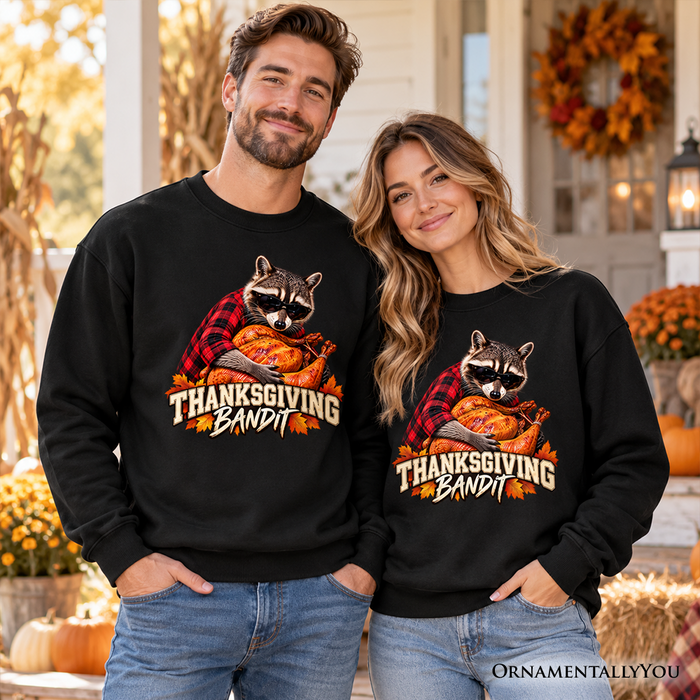Funny Thanksgiving Bandit Raccoon Sweatshirt