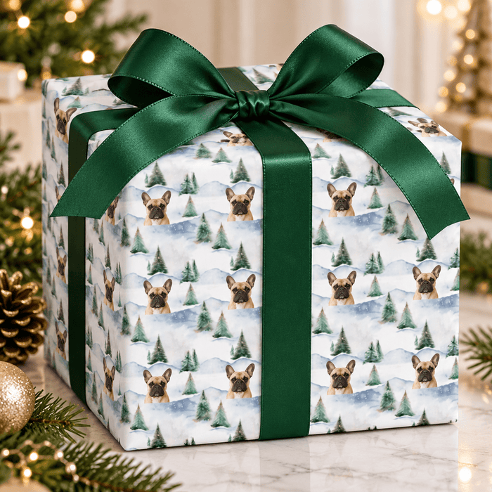 Personalized Snowy Evergreen Hills Wrapping Paper | Custom Gift Wrap