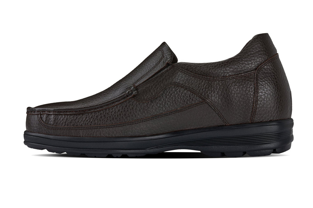 CALTO G1823 Lightweight Slip-On Loafer/Dress Shoes-3 Inches Taller (Brown)