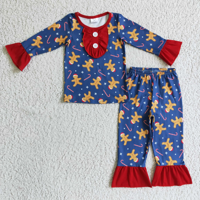 Girls' Gingerbread Christmas Pajamas | Ultra-Soft Milk Silk Holiday Sleepwear