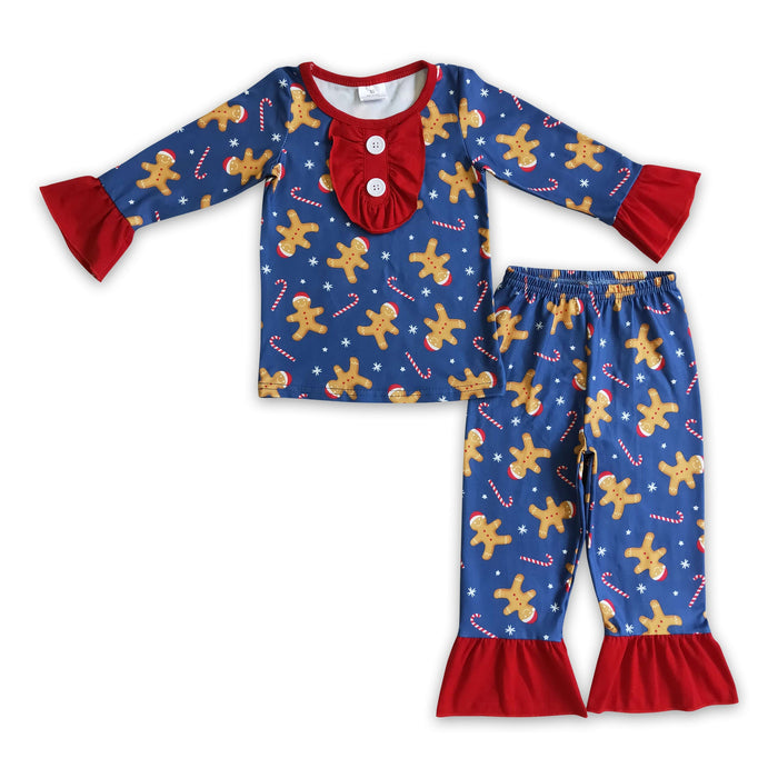 Girls' Gingerbread Christmas Pajamas | Ultra-Soft Milk Silk Holiday Sleepwear