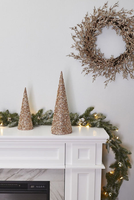 6' Pre-Lit Snow Dusted Decorated Nulato Pine Garland