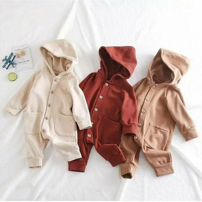 STEVVEX Baby Cozy Hooded Winter Romper