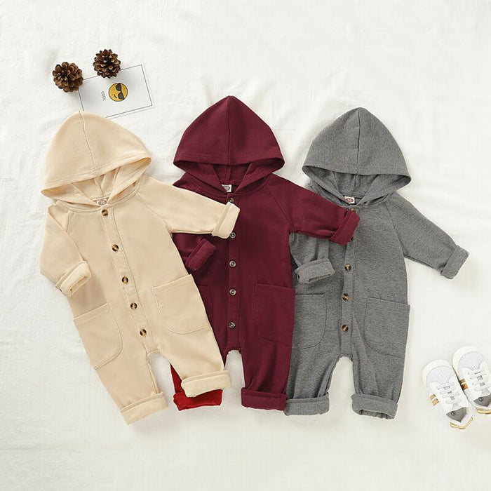STEVVEX Baby Cozy Hooded Winter Romper