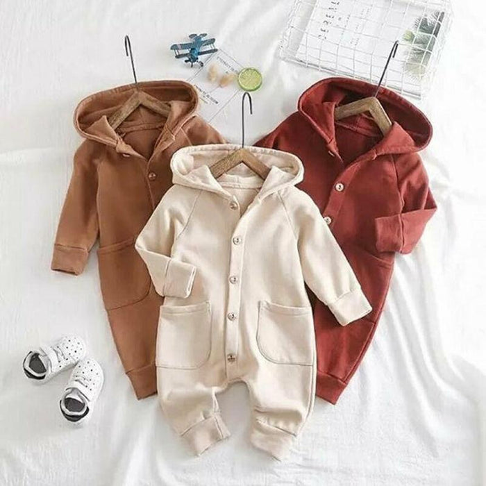 STEVVEX Baby Cozy Hooded Winter Romper