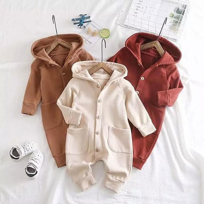 STEVVEX Baby Cozy Hooded Winter Romper