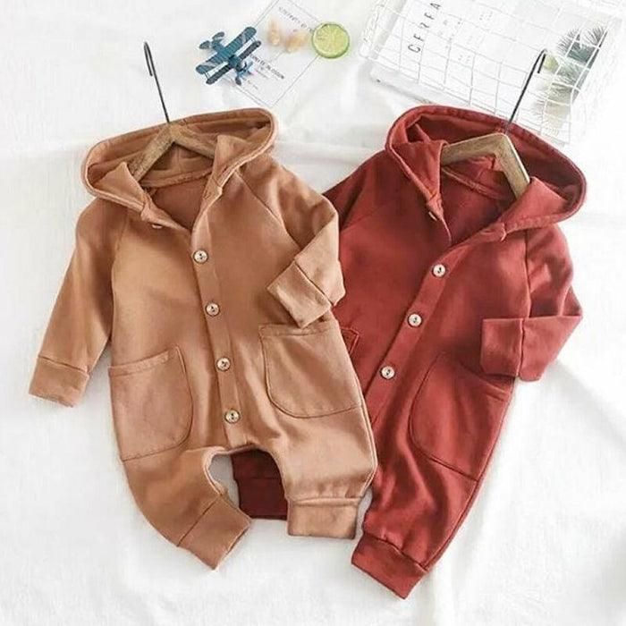 STEVVEX Baby Cozy Hooded Winter Romper