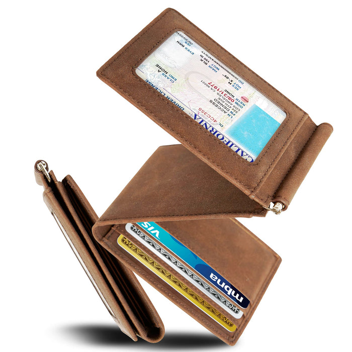 Leather Trifold Wallet – Removable Money Clip