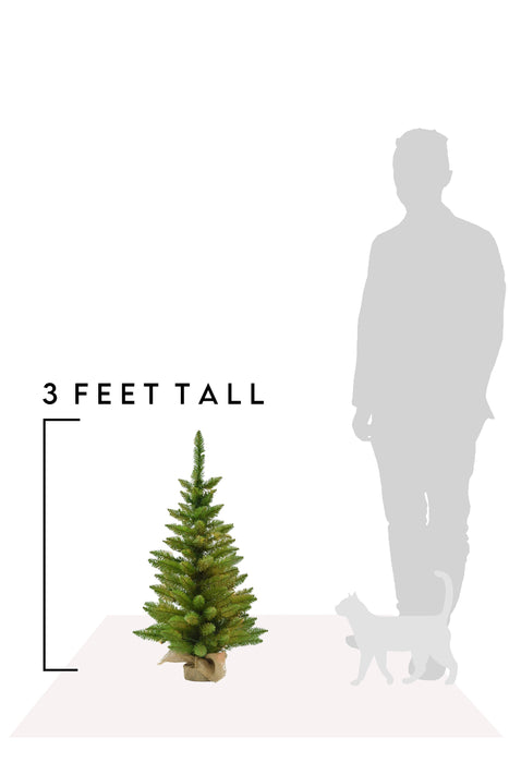 3' Tabletop Christmas Tree with Burlap Base-Christmas Space Saver