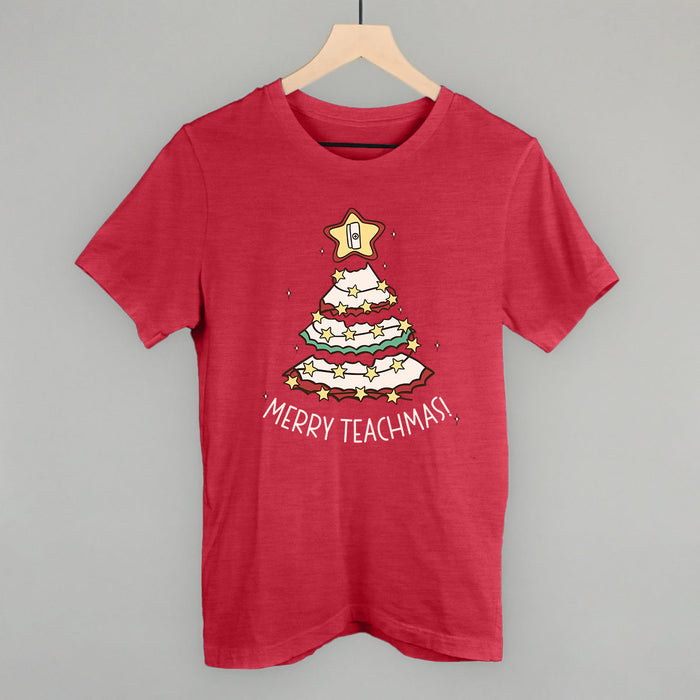 Merry Teachmas Tree Doodle Printed Shirts