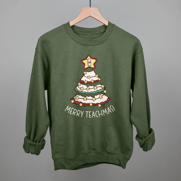 Merry Teachmas Tree Doodle Printed Shirts