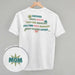 Woman wearing Multitasking Mom! Print Tee celebrating motherhood and multitasking