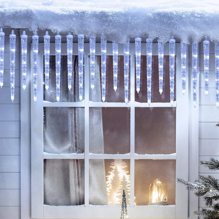 LED Icicle Tube String Lights, 11.5 ft, and 8 Modes