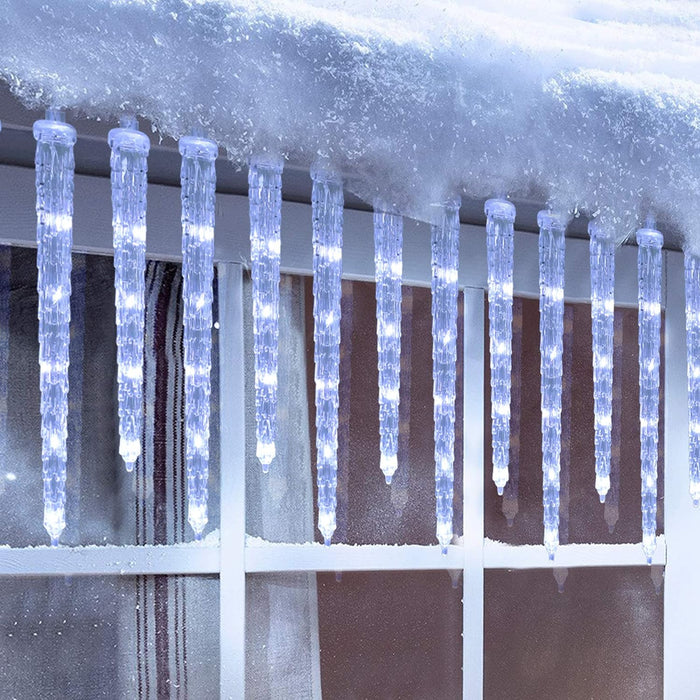 LED Icicle Tube String Lights, 11.5 ft, and 8 Modes
