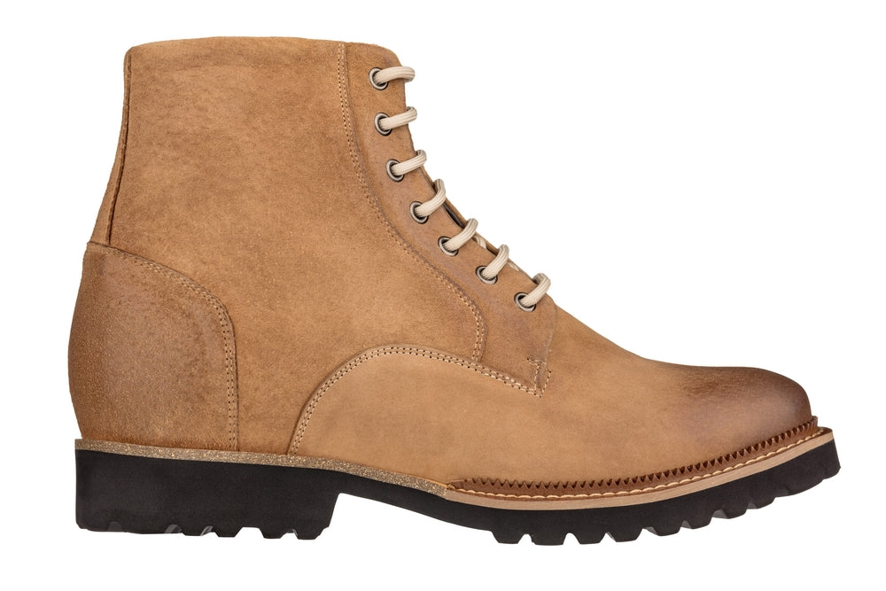 CALTO - K24403 Casual Zipper Boots, 3 Inches Taller (Brown) -