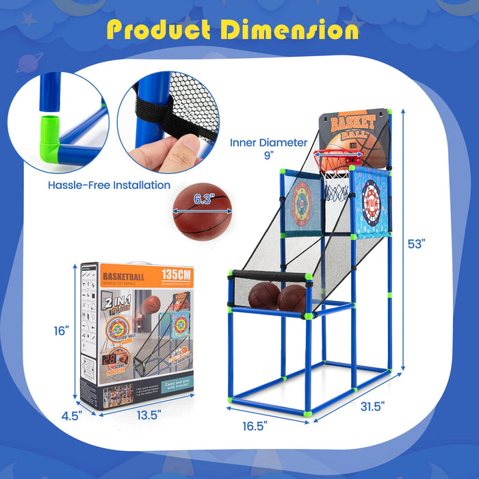 Kids Basketball Arcade Game with Electronic Scoreboard and Sound