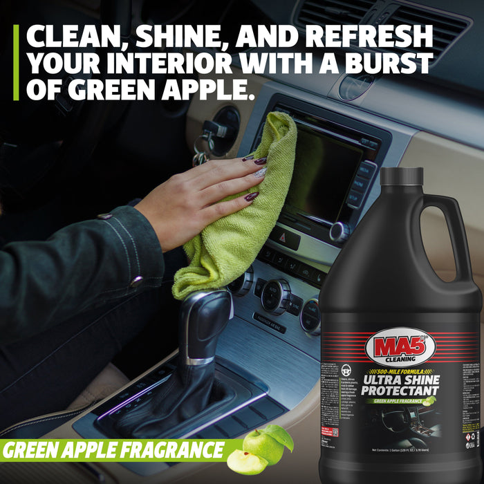 MA5X Ultra Shine Protectant: Non-Greasy Car Interior Dressing with Green Apple Scent