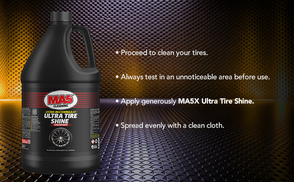 MA5X Ultra Tire Shine: Non-Sling Wet Look Dressing