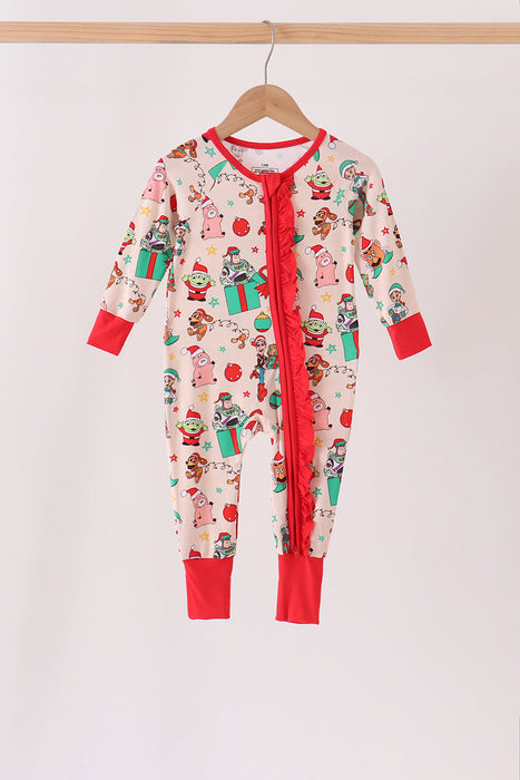 Kids Toy Story Christmas Ruffle Bamboo Romper