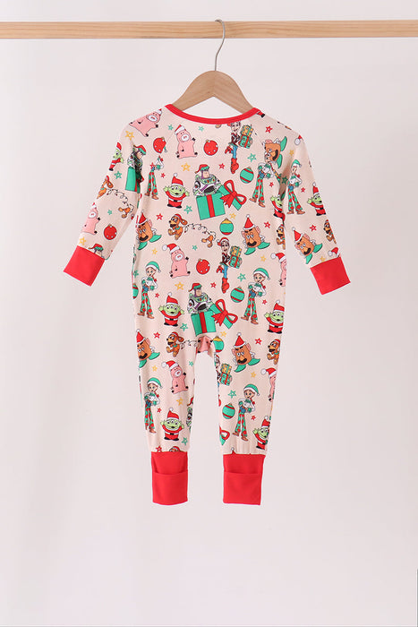 Kids Toy Story Christmas Ruffle Bamboo Romper