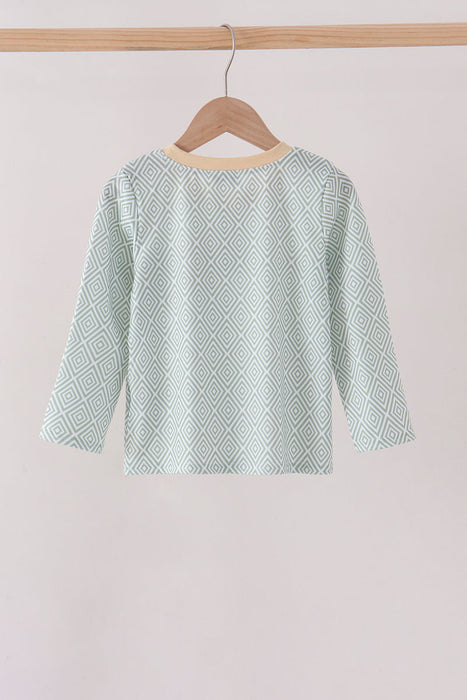 Kids Khaki Geo Diamond Pocket Shirt