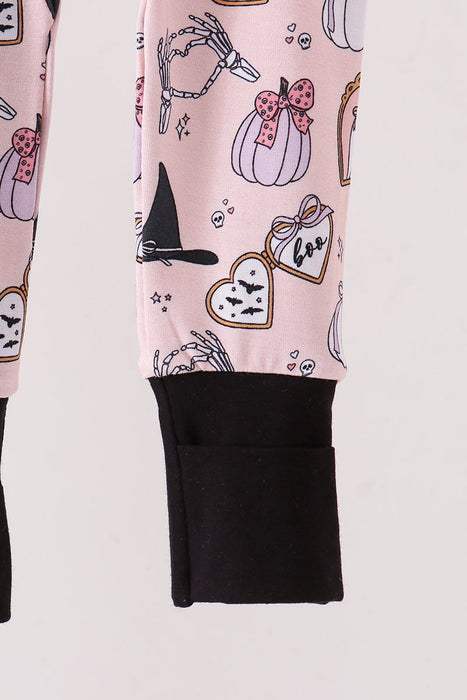 Kids Spooky Embroidery Ruffle Romper