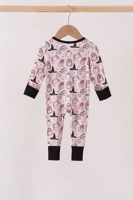 Kids Spooky Embroidery Ruffle Romper