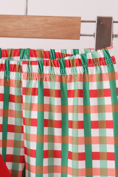 Kids Red Christmas Character Ruffle Pants Set