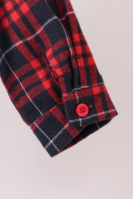 Kids Red Plaid Button Down Shirt
