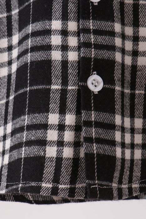 Toddler & Kids Black & White Plaid Button-Down