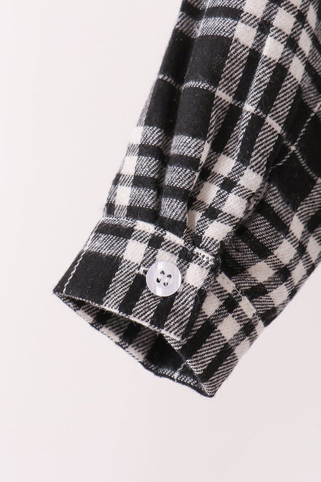 Toddler & Kids Black & White Plaid Button-Down