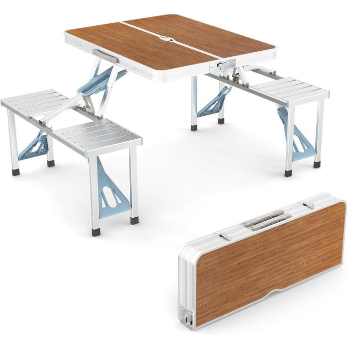 4FT Folding Camping Table w/4 Seats Portable