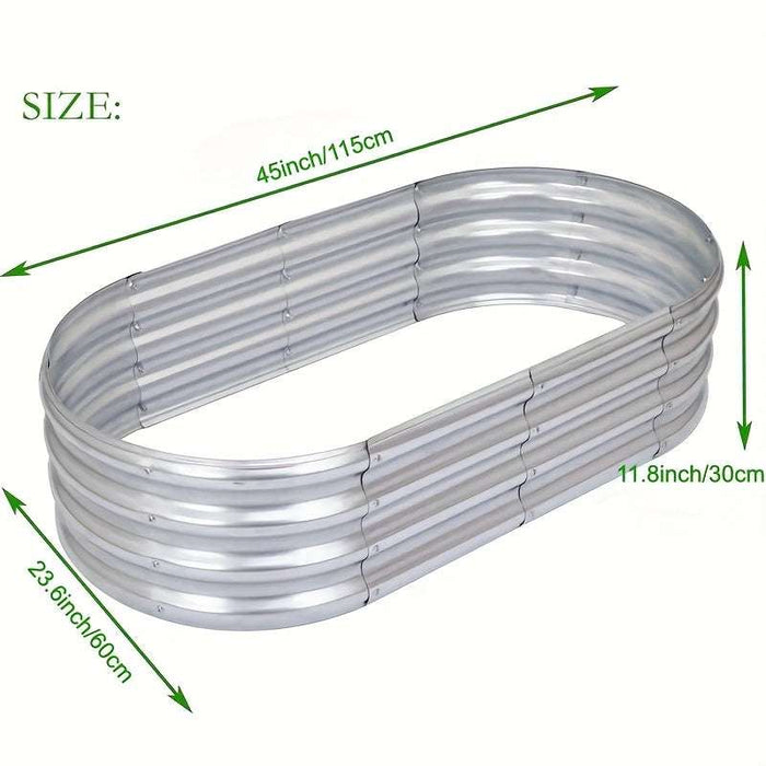 4x2x1 FT Oval Galvanized Raised Garden Bed Kit