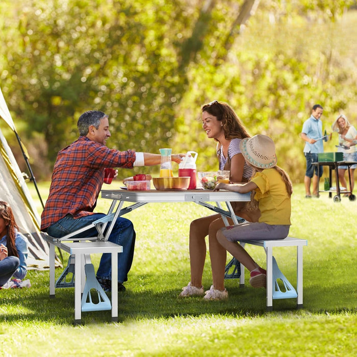 4FT Folding Camping Table w/4 Seats Portable