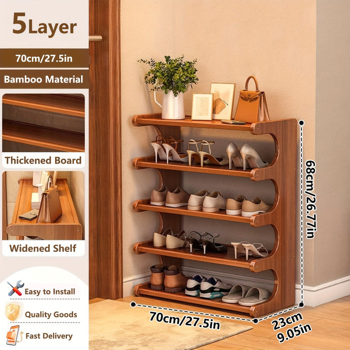 5 or 6 Tier Bamboo Shoe Rack Organizers