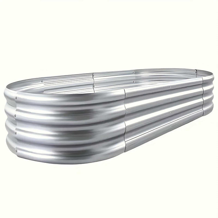 4x2x1 FT Oval Galvanized Raised Garden Bed Kit
