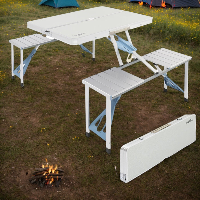 4FT Folding Camping Table w/4 Seats Portable