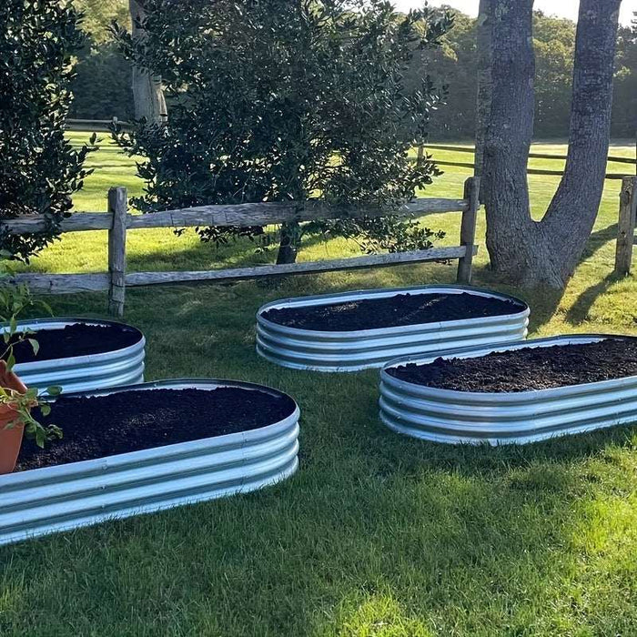 4x2x1 FT Oval Galvanized Raised Garden Bed Kit