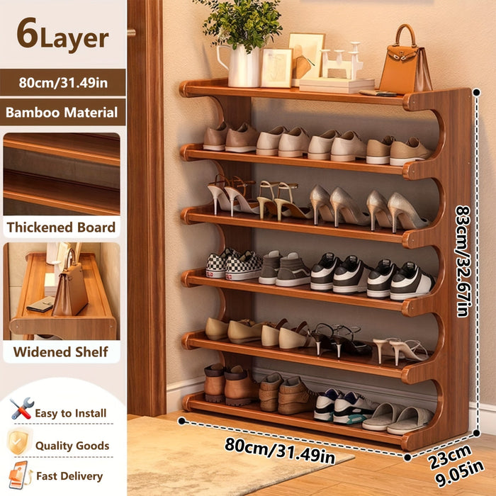5 or 6 Tier Bamboo Shoe Rack Organizers