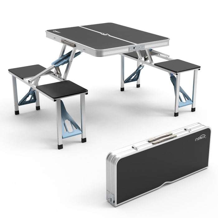 4FT Folding Camping Table w/4 Seats Portable