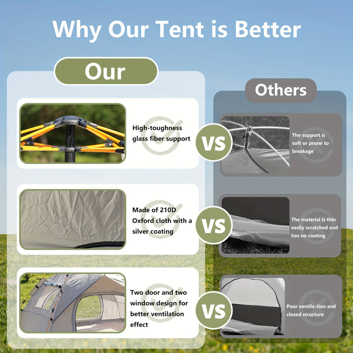 3-4 Person Instant Pop Up Camping Tent