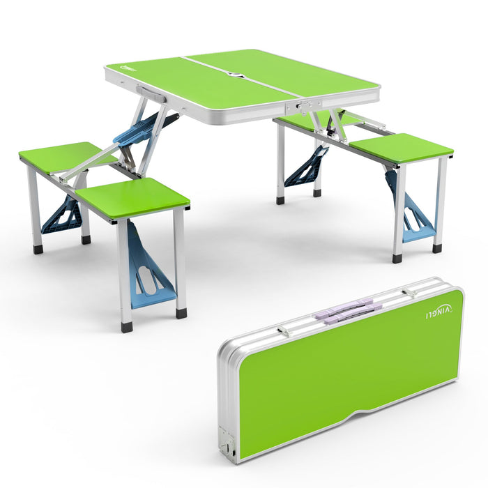 4FT Folding Camping Table w/4 Seats Portable