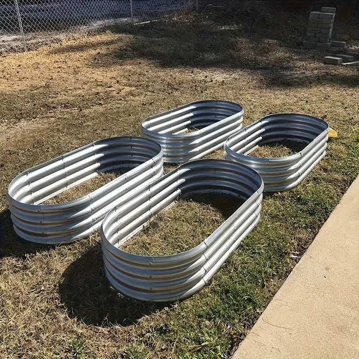 4x2x1 FT Oval Galvanized Raised Garden Bed Kit