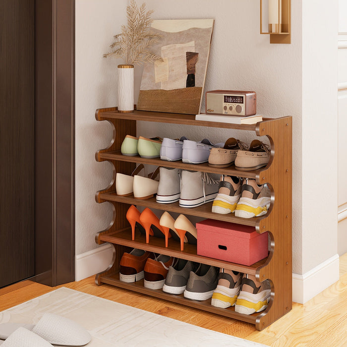 5 or 6 Tier Bamboo Shoe Rack Organizers