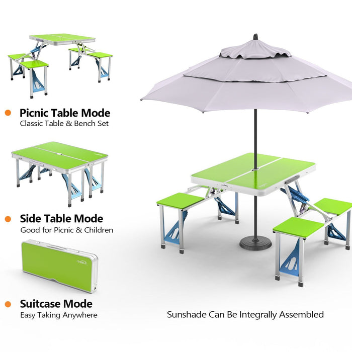 4FT Folding Camping Table w/4 Seats Portable