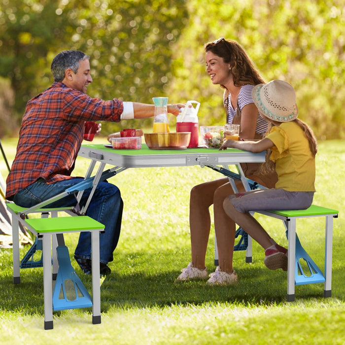 4FT Folding Camping Table w/4 Seats Portable