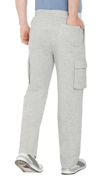 Men's Brushed Fleece Cargo Pants — Pull-On with Inner Drawstring