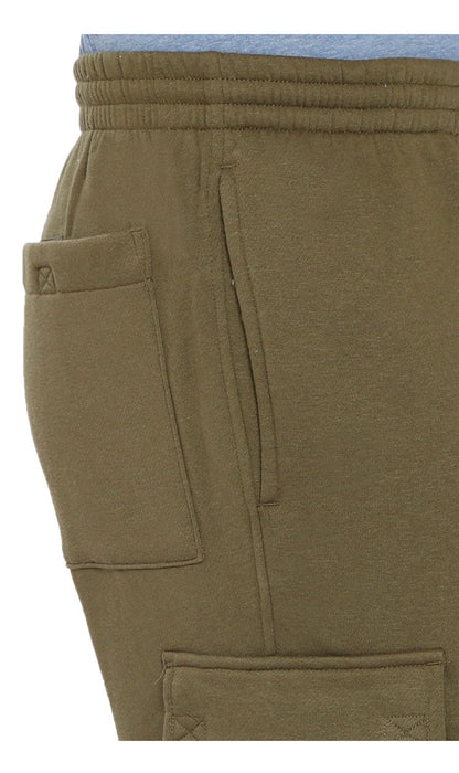 Men's Brushed Fleece Cargo Pants — Pull-On with Inner Drawstring
